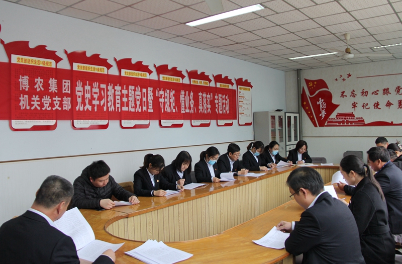 博農(nóng)集團機關(guān)黨支部扎實開展黨史學(xué)習(xí)教育工作、有序推進“守規(guī)矩、懂業(yè)務(wù)、真落實”專項活動